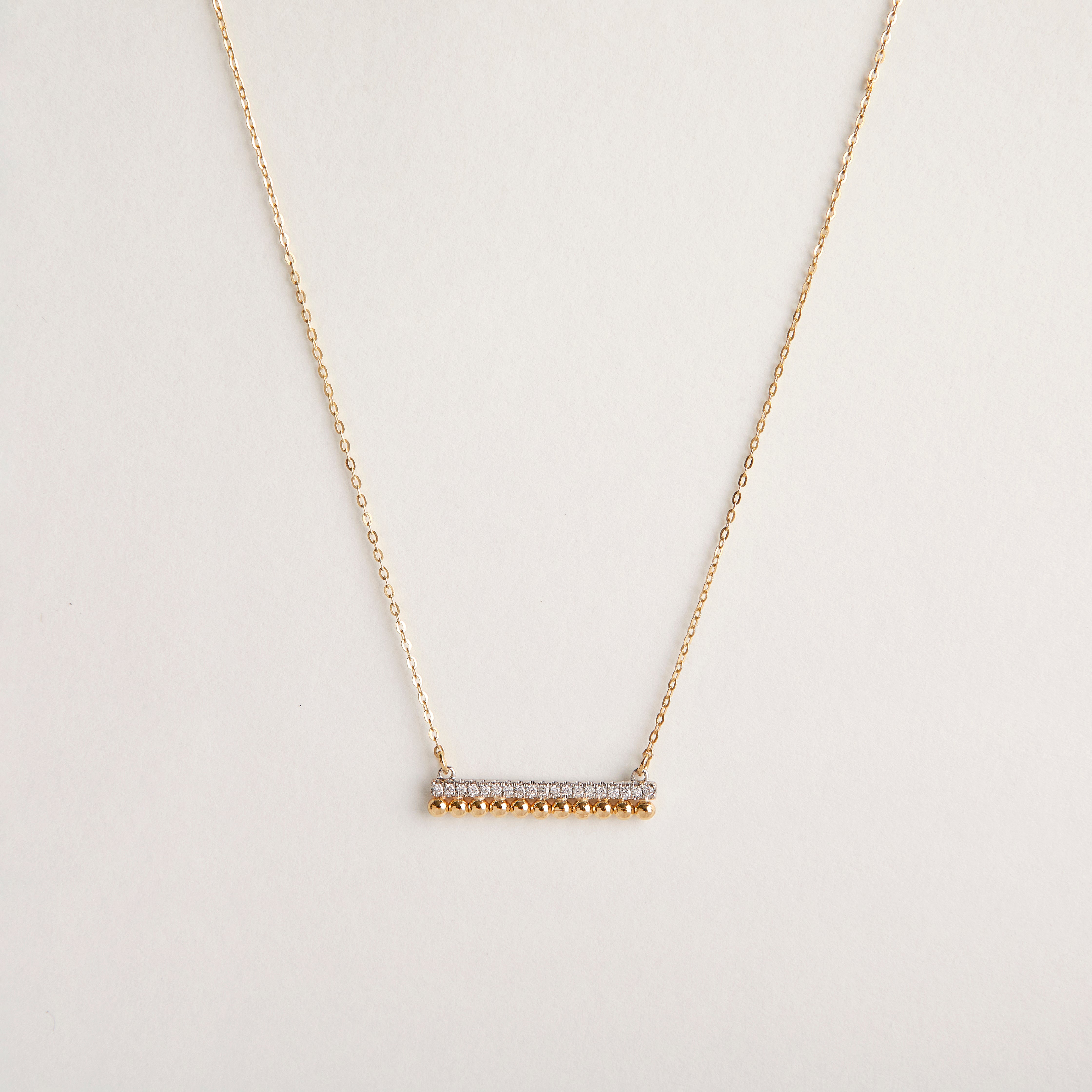 DIAMONT BAR AND BALLS NECKLACE